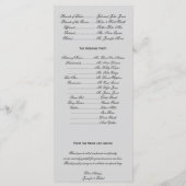 Weiße Schneeflocken auf Silberhochzeit Programm (Rückseite)