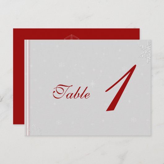 Weiße Schneeflocken auf Silberhochzeit-Tischnummer Postkarte (Vorne/Hinten)
