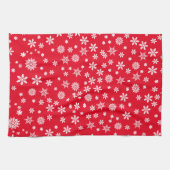 Weiße Schneeflocken auf Weihnachten Geschirrtuch (Horizontal)