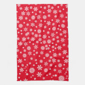 Weiße Schneeflocken auf Weihnachten Geschirrtuch (Vertikal)
