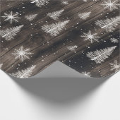 Weiße Schneeflocken aus Holz Geschenkpapier (Ecke)