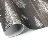 Weiße Schneeflocken aus Holz Geschenkpapier (Rolleneckpunkt)