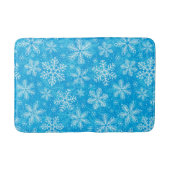 Weiße Schneeflocken Badematte (Vorderseite)