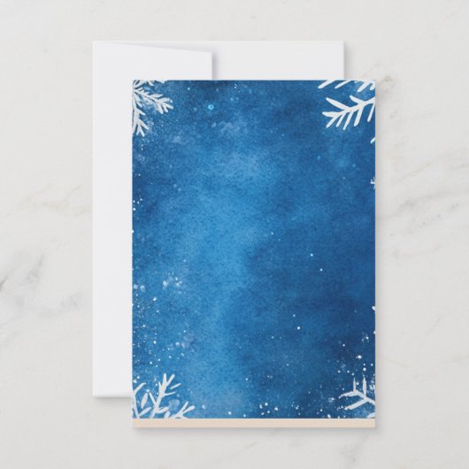 Weiße Schneeflocken Blau 1 Silvesterabend Party Einladung (Rückseite)