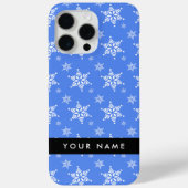 Weiße Schneeflocken, Blau, Ihr Name, Personalisier Case-Mate iPhone Hülle (Rückseite)