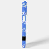 Weiße Schneeflocken, Blau, Ihr Name, Personalisier Case-Mate iPhone Hülle (Rückseite / Rechts)