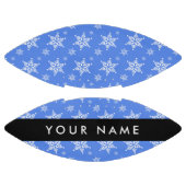Weiße Schneeflocken, Blau, Ihr Name, Personalisier Football (Paneele)
