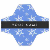 Weiße Schneeflocken, Blau, Ihr Name, Personalisier Fußball (Flach)