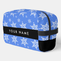 Weiße Schneeflocken, Blau, Ihr Name, Personalisier