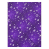 Weiße Schneeflocken Blauer Hintergrund Cotton Tabl Tischdecke (Vorderseite)