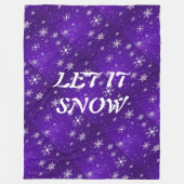 Weiße Schneeflocken Blaues Lila Backgd Fleece Blan (Vorderseite)