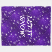 Weiße Schneeflocken Blaues Lila Backgd Fleece Blan (Vorderseite (Horizontal))