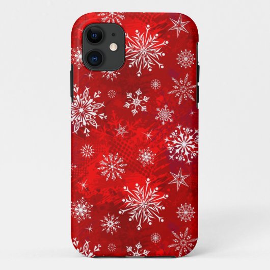 Weiße Schneeflocken Case-Mate iPhone Hülle (Rückseite)