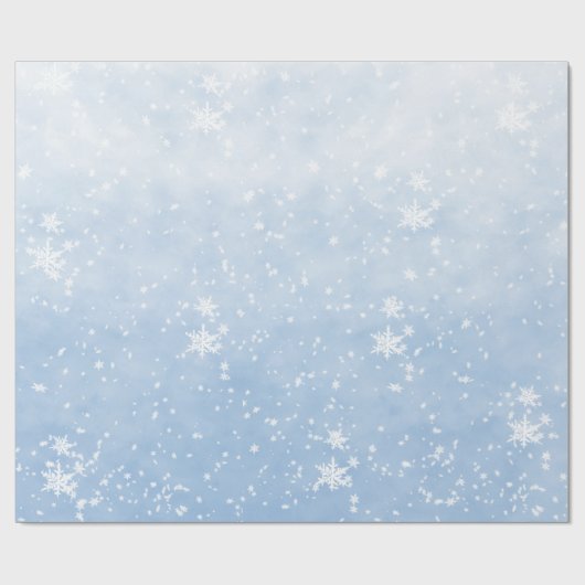 Weiße Schneeflocken Fallender Winternachmittagssem Geschenkpapier (Flach)