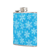 Weiße Schneeflocken Flachmann (Links)