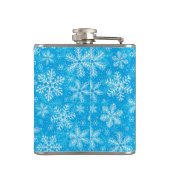 Weiße Schneeflocken Flachmann (Rückseite)