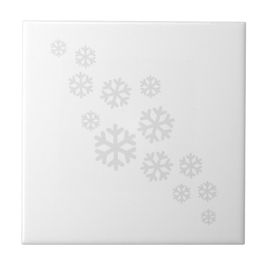 Weiße Schneeflocken Fliese (Vorderseite)