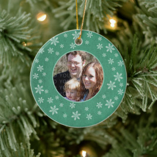 Weiße Schneeflocken Foto Ornament