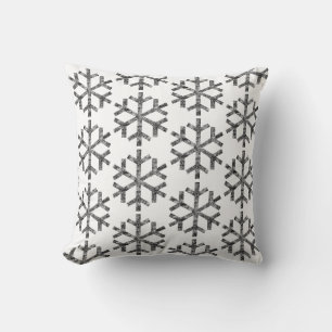 Weiße Schneeflocken für den Sofa Couch Chaise Loun Kissen