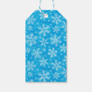 Weiße Schneeflocken Geschenkanhänger