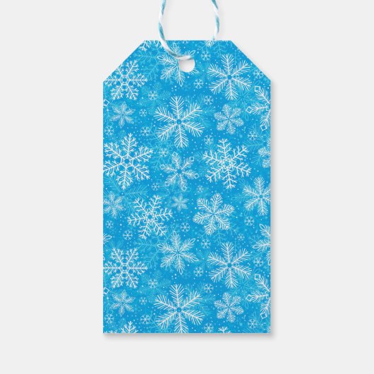 Weiße Schneeflocken Geschenkanhänger (Rückseite)