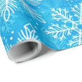 Weiße Schneeflocken Geschenkpapier (Rolleneckpunkt)