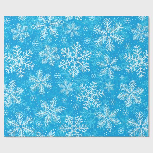 Weiße Schneeflocken Geschenkpapier (Flach)