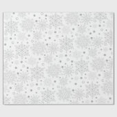 Weiße Schneeflocken Geschenkpapier (Flach)