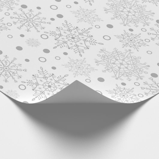 Weiße Schneeflocken Geschenkpapier (Ecke)