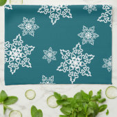 Weiße Schneeflocken  Geschirrtuch (Gefaltet)