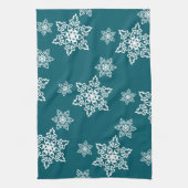 Weiße Schneeflocken  Geschirrtuch (Vertikal)