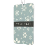 Weiße Schneeflocken, Grau, Ihr Name, Personalisier Autolufterfrischer (Links)