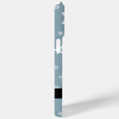 Weiße Schneeflocken, Grau, Ihr Name, Personalisier Case-Mate iPhone Hülle (Rückseite / Rechts)