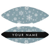 Weiße Schneeflocken, Grau, Ihr Name, Personalisier Football (Paneele)