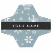 Weiße Schneeflocken, Grau, Ihr Name, Personalisier Fußball (Flach)