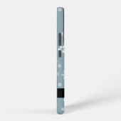 Weiße Schneeflocken, Grau, Ihr Name, Personalisier Samsung Galaxy Hülle (Rechte Seite)