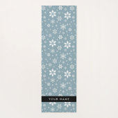 Weiße Schneeflocken, Grau, Ihr Name, Personalisier Yogamatte (Rückseite)