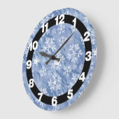 Weiße Schneeflocken große Uhr (Winkel)