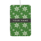 Weiße Schneeflocken, Grün, Ihr Name, Persönlich ge Autolufterfrischer (Vorderseite)