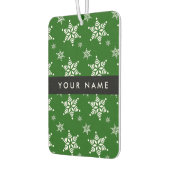 Weiße Schneeflocken, Grün, Ihr Name, Persönlich ge Autolufterfrischer (Links)