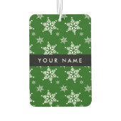 Weiße Schneeflocken, Grün, Ihr Name, Persönlich ge Autolufterfrischer (Rückseite)