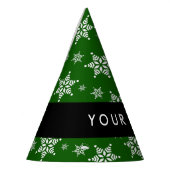 Weiße Schneeflocken, Grün, Ihr Name, Persönlich ge Partyhütchen (Links)