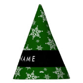 Weiße Schneeflocken, Grün, Ihr Name, Persönlich ge Partyhütchen (Rechts)