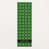 Weiße Schneeflocken, Grün, Ihr Name, Persönlich ge Yogamatte (Vorderseite)