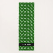 Weiße Schneeflocken, Grün, Ihr Name, Persönlich ge Yogamatte (Rückseite)