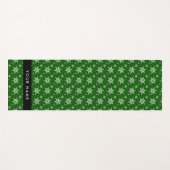 Weiße Schneeflocken, Grün, Ihr Name, Persönlich ge Yogamatte (Vorderseite (Horizontal))