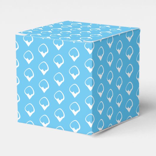 Weiße Schneeflocken hellblaues Geschenk Geschenkschachtel (Vorderseite)