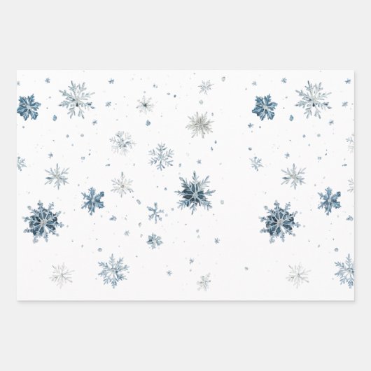 Weiße Schneeflocken-Hirsch-Kokosnussschmuck Geschenkpapier Set (Vorderseite)