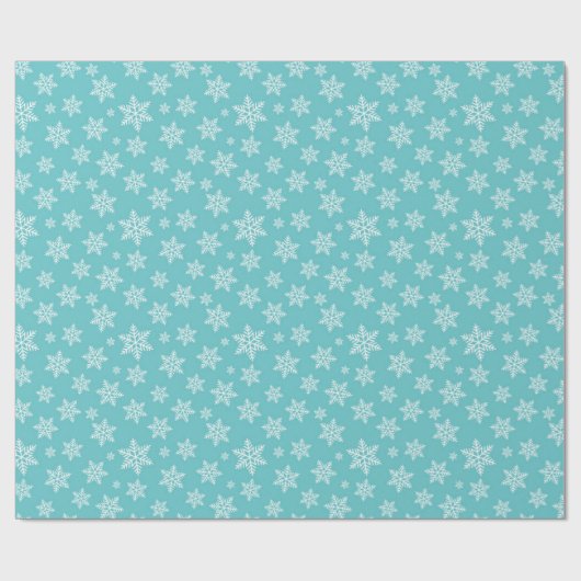 Weiße Schneeflocken im Bluw Winter Pattern Geschenkpapier (Flach)