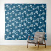 Weiße Schneeflocken im Freien. Wandteppich (Beispiel (Horizontal))